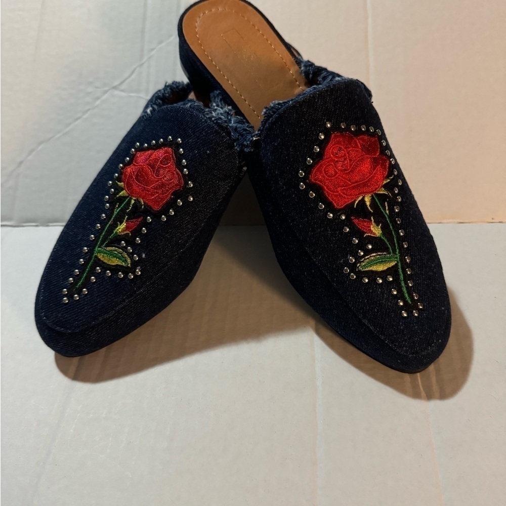 Yoki Willas-71 dark denim mules. - Picture 3 of 3